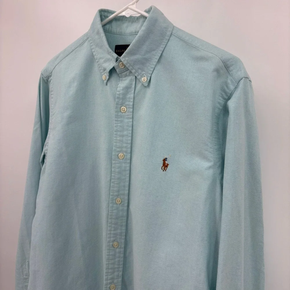 Polo Ralph Lauren Oxford Shirt Mens M Light Blue Excellent Long Sleeve Button Up